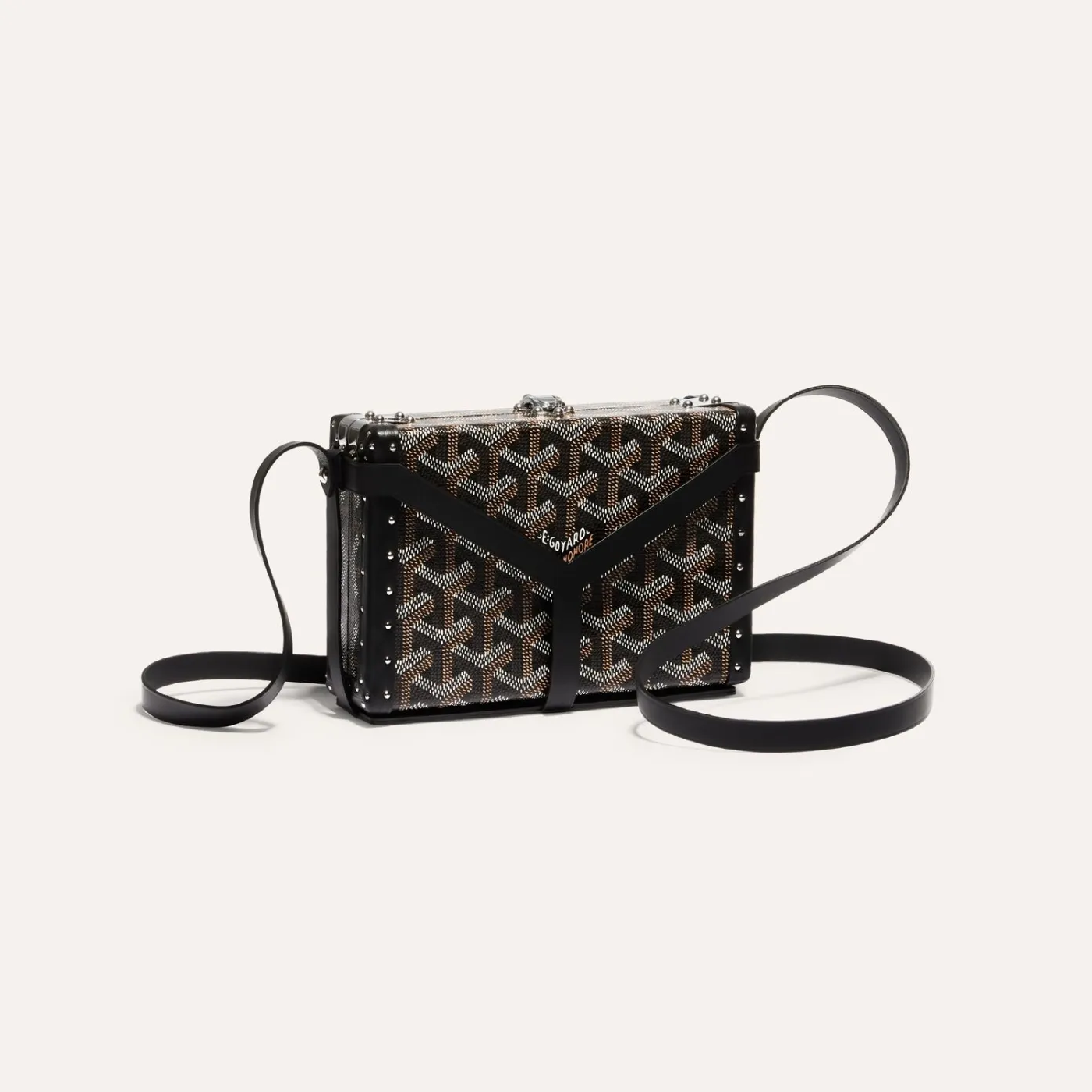MINAUDIERE TRUNK BAG 17 IN WHITE GOYARDINE CANVAS